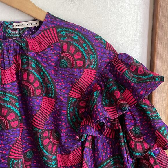 Ulla Johnson Tulia Printed Cotton Top In Purple - Picture 6 of 16